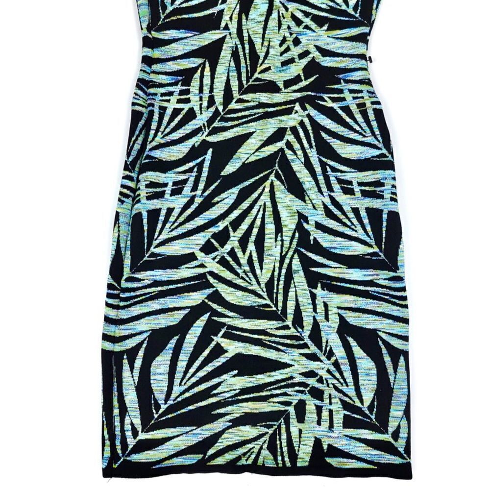 Bcbgmaxazria Gari Jacquard Bandage Bodycon Mini Dress Black Palm Print Womens Xs View 6